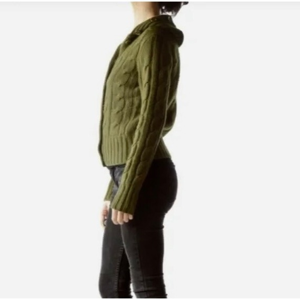 Vintage J. CREW Cable Knit Shawl Collar Cardigan Sweater‎ Wool Cashmere X-Small - Picture 6 of 14